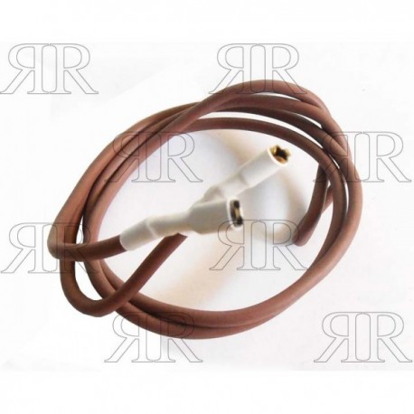 CAVO IN SILICONE PER ALTE TEMPERATURE LUNGO CM.120 (FASTON TONDO PER ACCENDITORE E LATO STANDARD PER CANDELETTA)