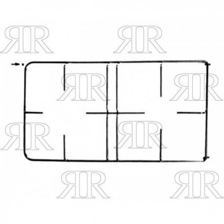 Clicca per ingrandire GRIGLIA IN FILO CROMATA A 2 FUOCHI 427 X 258 MM