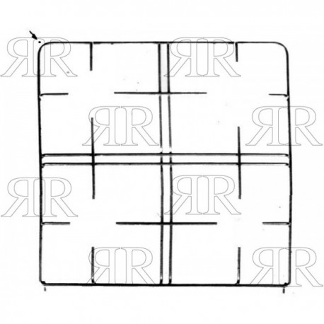 Clicca per ingrandire GRIGLIA IN FILO CROMATA A 4 FUOCHI 470 X 460 MM