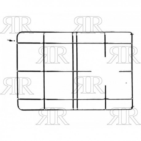 Clicca per ingrandire GRIGLIA IN FILO CROMATA A 2 FUOCHI 470 X 319 MM