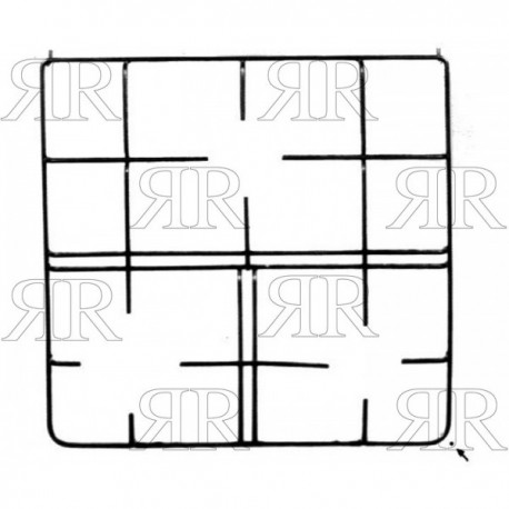 Clicca per ingrandire GRIGLIA IN FILO CROMATA A 4 FUOCHI 459 X 429 MM