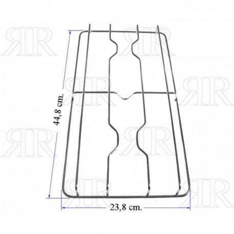 Clicca per ingrandire GRIGLIA IN FILO CROMATA A 2 FUOCHI 448 X 238 MM