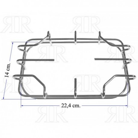 GRIGLIA IN FILO CROMATA AD 1 FUOCO 224 X 140 MM