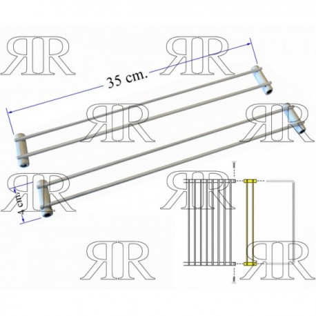 Clicca per ingrandire KIT PROLUNGHE BIANCHE PER GRIGLIA REGOLABILE FRIGO F6831 GRANDE