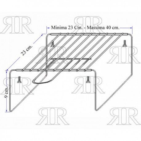 GRIGLIA ESTENSIBILE CROMATA PICCOLA PER BARBECUE 230X230 - 230X400