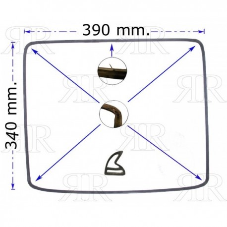 Guarnizione per Forno Multimarche 390 x 240 mm. 4 Lunette 1 Gancio