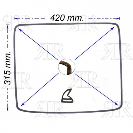 Clicca per ingrandire GUARNIZIONE FORNO 4 LATI CON 4 LUNETTE - TIPO NARDI SMEG E VARIE