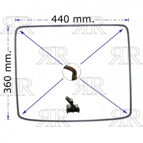 Clicca per ingrandire GUARNIZIONE FORNO 4 LATI - 4 LUNETTE 440 X 360 TIPI VARI