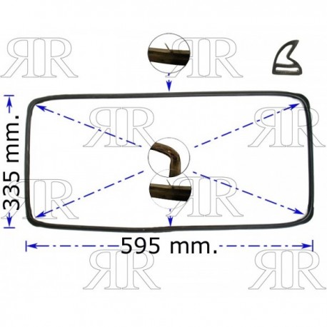 GUARNIZIONE FORNO 4 LATI - 4 LUNETTE - 2 GANCI 595 X 335 TIPI VARI