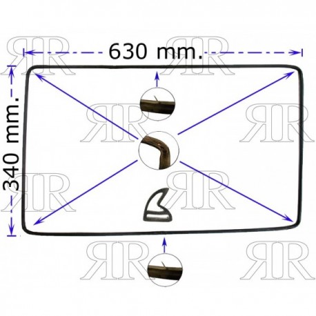 GUARNIZIONE FORNO MAXI - 4 LATI - 4 LUNETTE - 2 FERMI 630 X 340 TIPI PARI