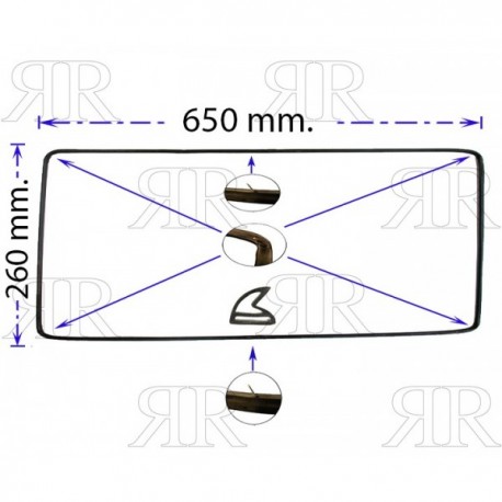 GUARNIZIONE FORNO 4 LATI 4 LUNETTE 650 X 260 MM.