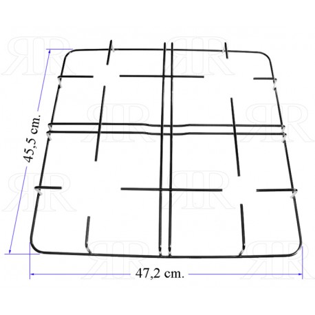 Clicca per ingrandire Griglia per Cucina Ariston a 4 Fuochi 455 x 472 mm.