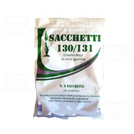 Sacchetti Carta Aspirapolvere Vorwerk Folletto Mod. VK130 VK131 6 Pezzi