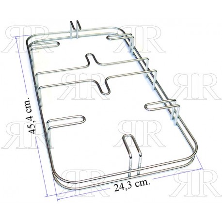 GRIGLIA IN FILO CROMATA A 2 FUOCHI 454 X 243 MM
