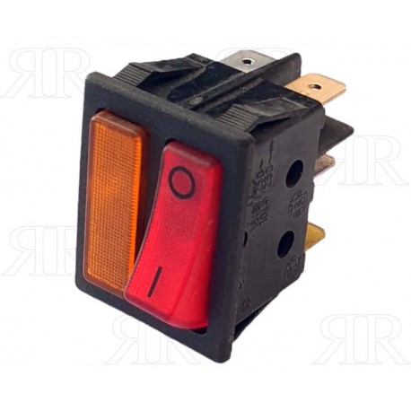 INTERRUTTORE ROSSO CON SPIA LUMINOSA ARANCIO16 A30