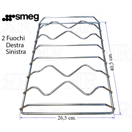 Griglia Smeg a 2 Fuochi Cromata Destra e Sinistra 403 X 266 mm.