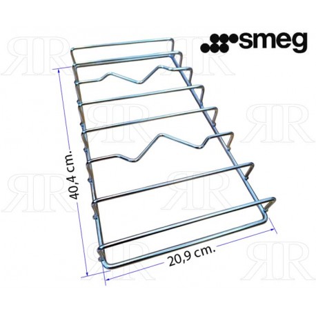 Clicca per ingrandire Griglia Cromata Smeg ad 1 Fuoco Centrale 40,4 X 20,9 cm.