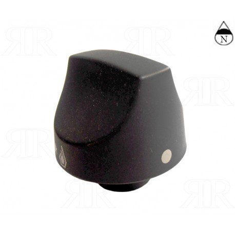 Manopola per Cucina Piano Cottura Nero Matt foro Ø 6 Gambo + 9 mm. Piano a Nord