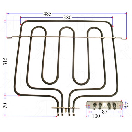 Resistenza per Forno Samet 900 + 2100 Watt 220 Volt