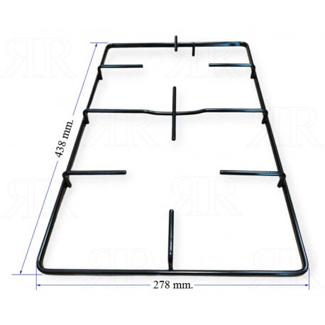 Griglia Rex Zanussi Destra a 2 Fuochi Smaltata Nera 438 X 278 mm.