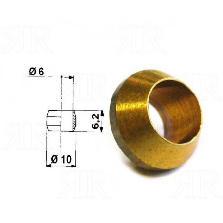 Bicono in Ottone per tubo Ø 6 mm.