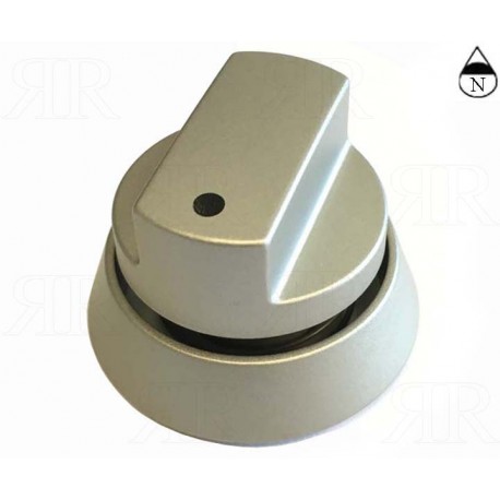 Manopola con Ghiera e Molla Ardento Satinata foro Ø 6 Gambo + 20 mm.