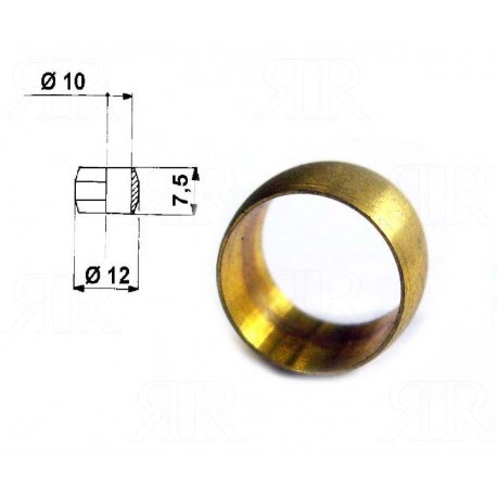 Bicono Ogiva in Ottone per Tubo Ø 10 mm.