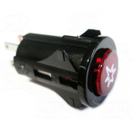 Pulsante per Accenzione Piezo Luminoso Rosso con Saetta Ø 16 mm.