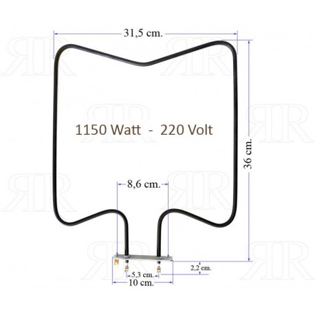 Resistenza Base Forno Whirlpool 1150 Watt 220 Volt