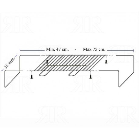 Griglia Estensibile Cromata per Barbecue 470 X 350 mm. Chiusa 750 X 350 mm. Aperta