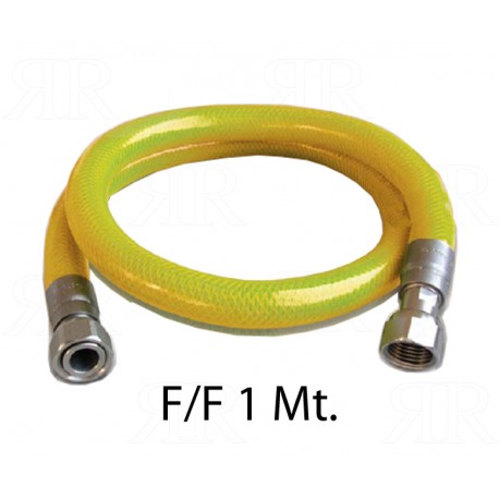 Flessibile da ½ per Gas F/F da 1 MT. UNI GIG 7129/92 DM21/04/1993 UNI CIG 9891/1998 EN 14800