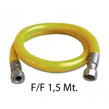 Flessibile da ½ per Gas F/F da 1,5 MT. UNI GIG 7129/92 DM21/04/1993 UNI CIG 9891/1998 EN 14800