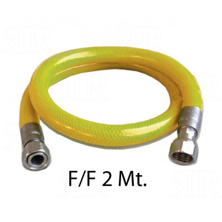 Flessibile da ½ per Gas F/F da 2 MT. UNI GIG 7129/92 DM21/04/1993 UNI CIG 9891/1998 EN 14800