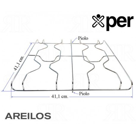 Clicca per ingrandire Griglia XPer Areilos Cromata a 4 Fuochi 411 x 411 mm.