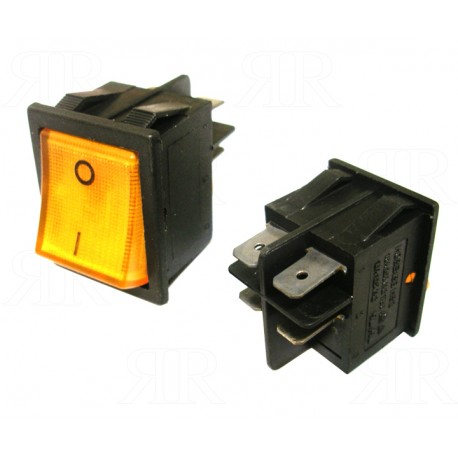 Interruttore Bipolare Luminoso Giallo 16 Ah 230 Volt - 120°