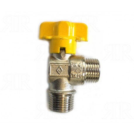 Rubinetto Valvola a Sfera per Gas da ½ a 90° Maschio/Maschio