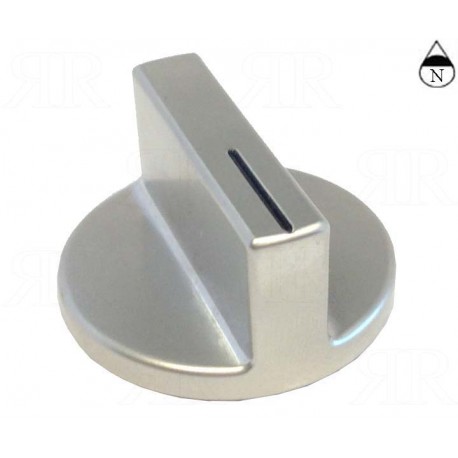 Manopola per Piano Cottura Smeg e Multimarche Nichel Satinato Foro Ø 6 Gambo + 1 mm.