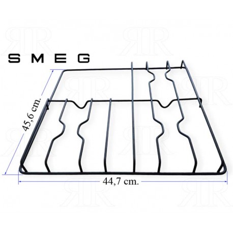 Griglia Cucina Piano Cottura Smeg a 3 Fuochi Smaltata Nero Lucido 456 X 447 mm.