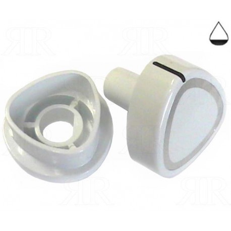 Manopola Bianca per Cucina Glemgas con Ghiera Ø 8 mm.