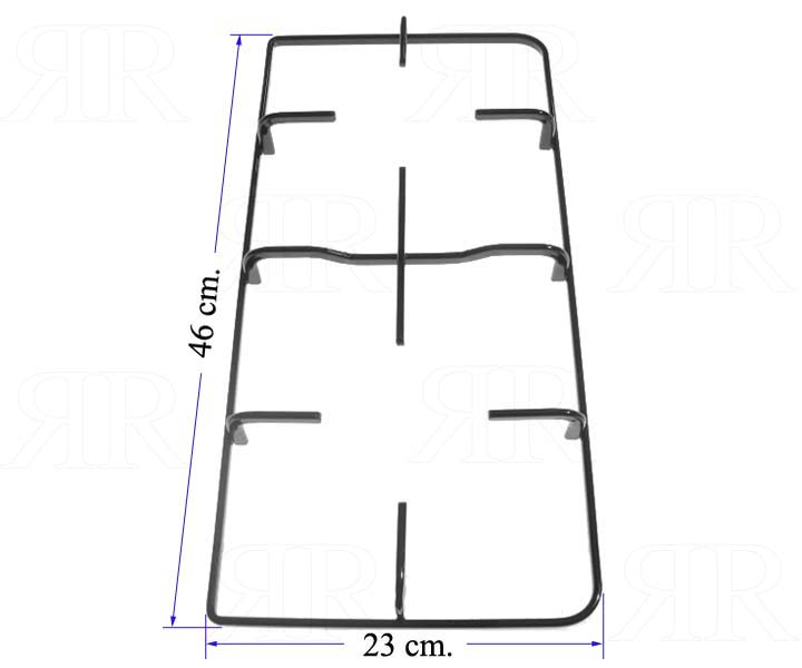 Griglia Samet a 2 Fuochi Smaltata Nero Lucido 460 X 230 mm.