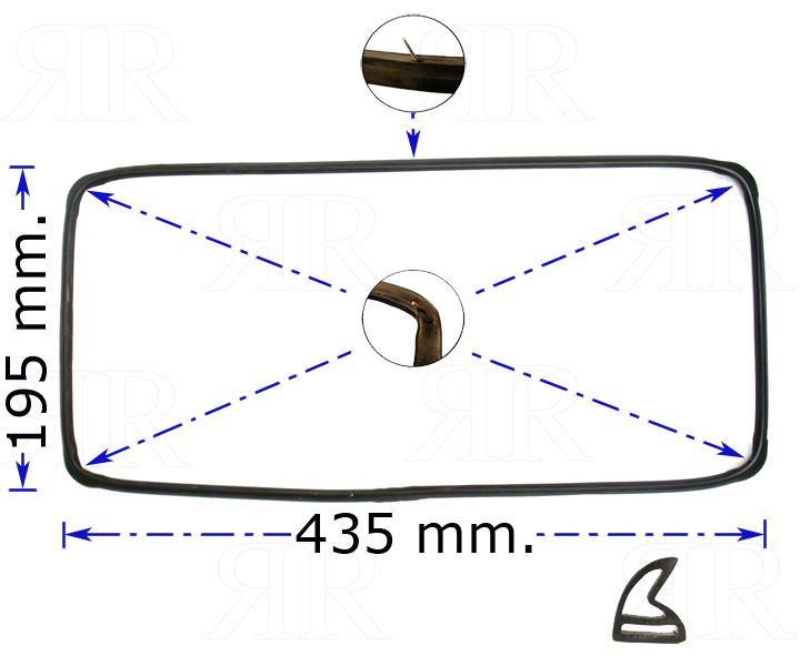 Guarnizione Porta Forno Smeg 4 Lati 435 x 195 mm.