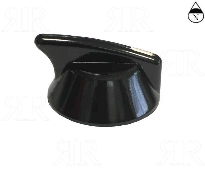 Manopola Multimarche Nera Foro Ø 6 Gambo + 6 mm.Piano a Nord