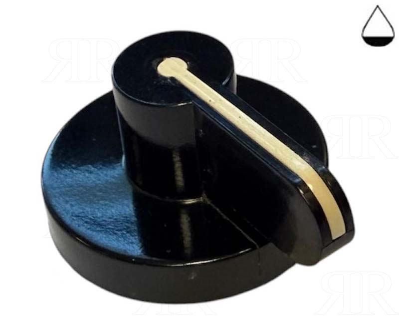 Manopola Smeg Nera con Foro Ø 8 Ganbo + 6 mm.