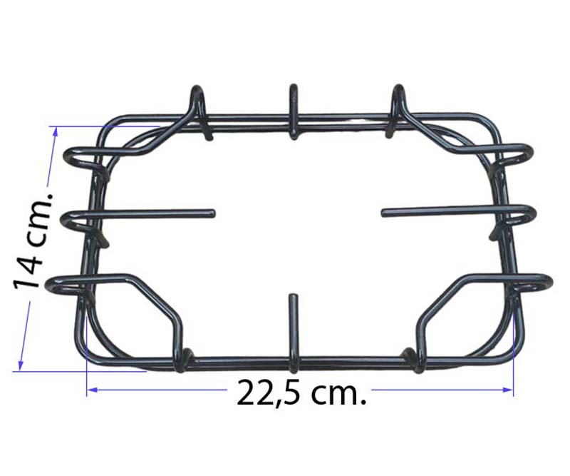Griglia per Cucina Star ad 1 Fuoco Smaltata Nera 225 X 140 mm.