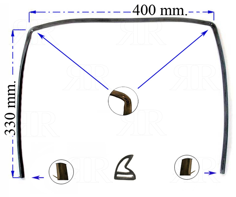 Guarnizione per Forno Multimarche 3 Lati 2 Lunette 2 Ganci 400 X 330 mm.