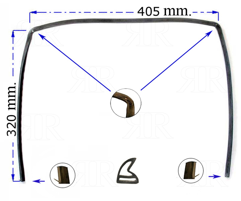 Guarnizione Porta Forno Star con 3 Lati 2 Lunette  2 Ganci 405 X 320 mm.