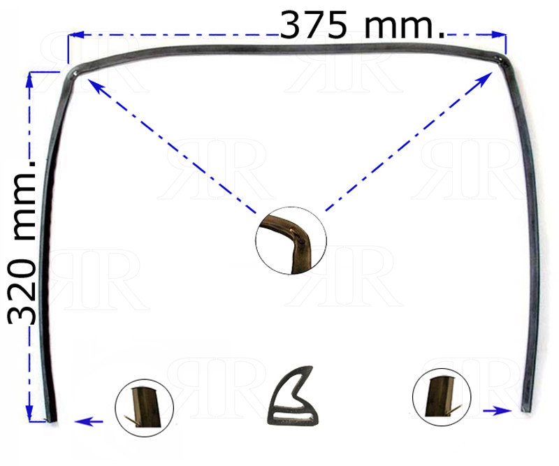 Guarnizione Porta Forno Multimarche 3 Lati 4 Lunette 375 X 320 mm.