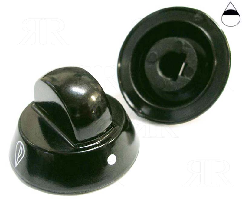 Manopola per Piano Cottura Ariston Indesit Foro Ø 7 mm. Gambo -1 mm.