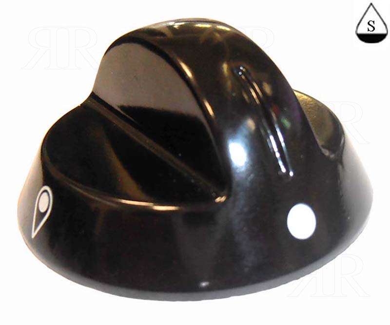 Manopola Nera per Piano Cottura Onofri Terim Parker Foro Ø 7 mm.