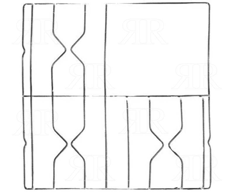 GRIGLIA IN FILO CROMATA A 3 FUOCHI 446 X 453 MM